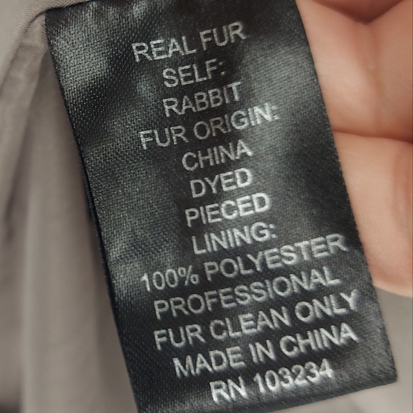 Adrienne Landau Gray Rabbit Fur Coat Size Medium - Picture 4 of 7